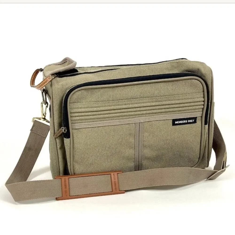 80s Members Only Carry On Bag Brown Canvas Tote Bag